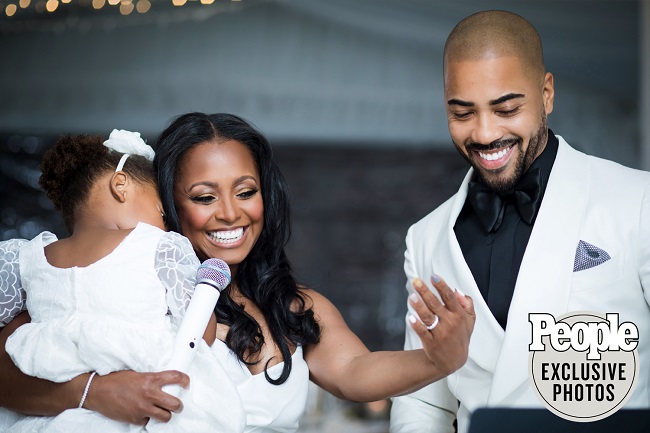 Keshia Knight Pulliam & Brad James are engaged!! Brad proposed with a diamond eternity band that he had custom made by Fevzi, of Aydin Jewelers. The newly engaged couple celebrated in Atlanta, Ga with their immediate family.CREDIT: Janet Howard