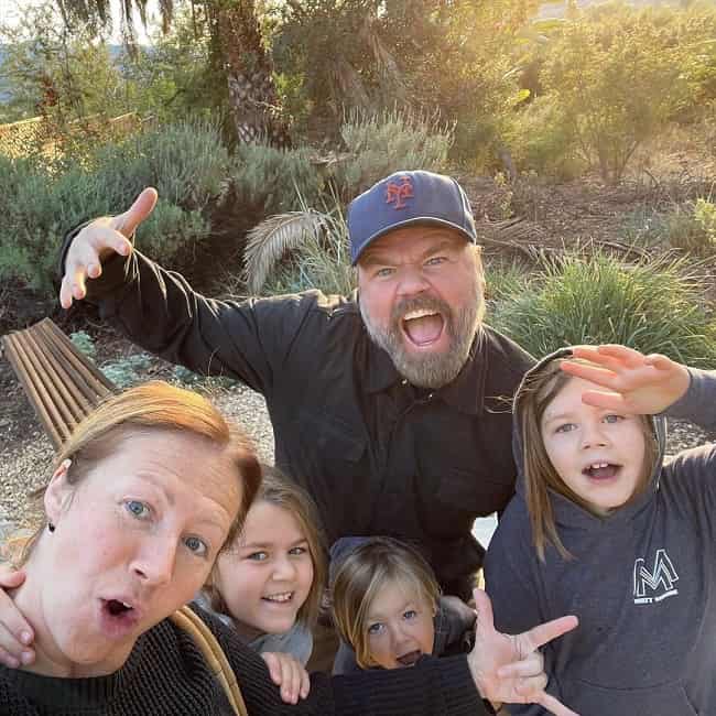 tyler labine with his wife and kids