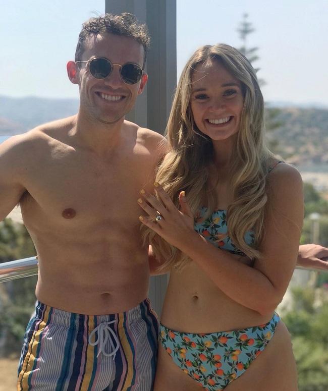 daisy wood davis flashing her engagement ring with her boyfriend luke jerdy